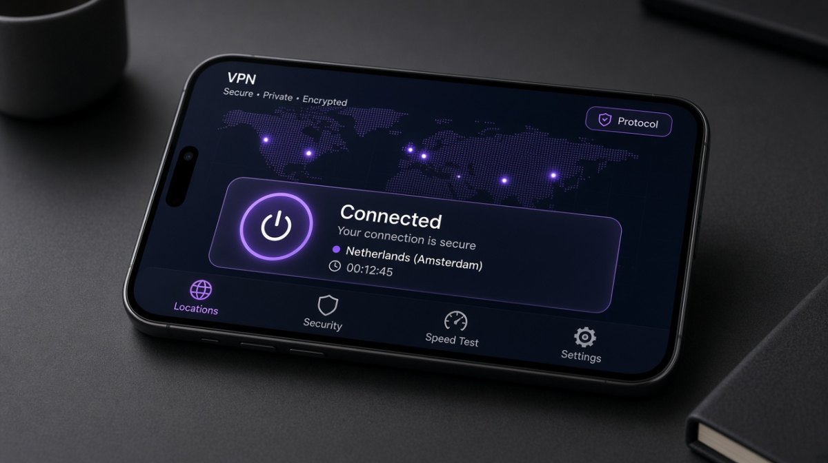 快连 APP 收藏界面示意